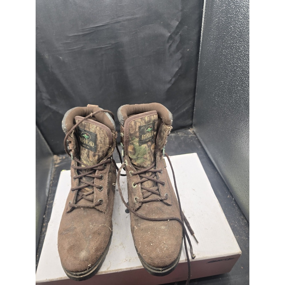 RedHead Boys Hunting Boots Brown Tree Camouflage Lace Up Waterproof Insulated 4y